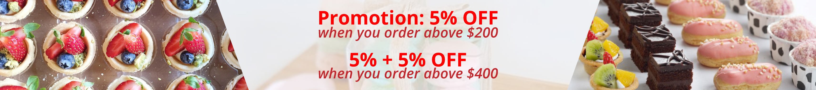 Baby Full Month Vouchers Promotion! Enjoy 5% off when you order above $200 and 5% + 5% off when you order above $400