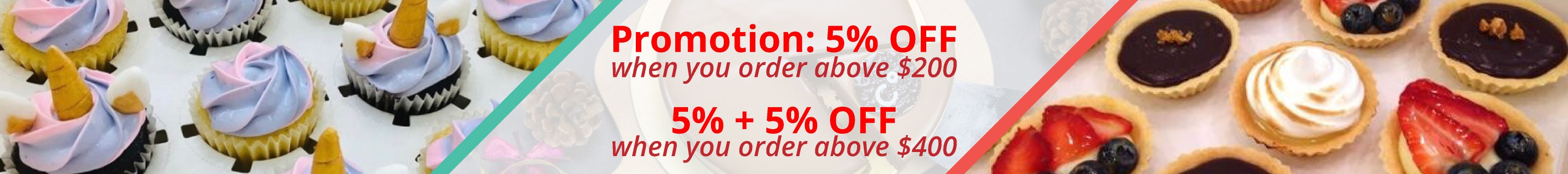 Gift Vouchers Promotion! Enjoy 5% off when you order above $200 and 5% + 5% off when you order above $400