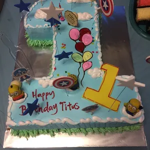 1x Number Cake Blue @$185 (Flavour : Strawberry) (Big Candles : 1) (Small Candles : 1) (Weight: 2kg)