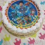 1x PAW TEAM BIRTHDAY @$58.9 (Size : 9 Inch (12-18 pax)) (Flavours : Vanilla) (Eggless : Yes) (Big Candles : 1) (Small Candles : 4)