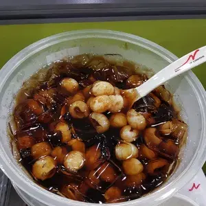 Chilled Grass Jelly with Longan