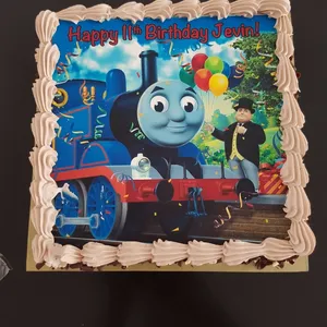 1x Thomas Party @$58.9 (Size : 9 Inch (12-18 pax)) (Flavours : Chocolate) (Eggless : No) (Big Candles : 1) (Small Candles : 1)