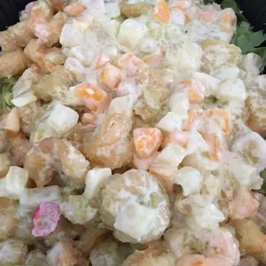 Wasabi Prawn with Fruit Cocktail