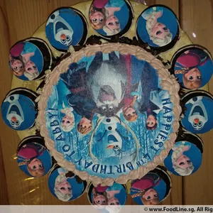 1x Frozen Princess @$78.9 (Size : Classic (7 Inch Cake + 12 Cupcakes)) (Eggless? : No) (Big Candles : 5) (Small Candles : 5)