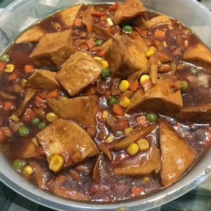 Braised Soy Tofu With Mock BBQ & Mix Veg