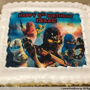 1x NINJA GO CELEBRATES @$58.9 (Size : 10.5 Inch (20-28 pax)) (Flavours : Vanilla) (Eggless : No) (Big Candles : 5) (Small Candles : 5)