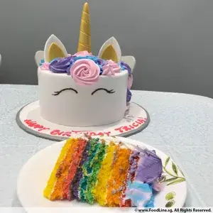 1x Option 2 - Unicorn Flora Cake @$88.8 (Weight: 1.5KG) (Cake Flavour & Filling: Rainbow Sponge / Fresh Cream) (Add On 3D Letters ($2/letter): No) (Add on Handwritten Message: No)