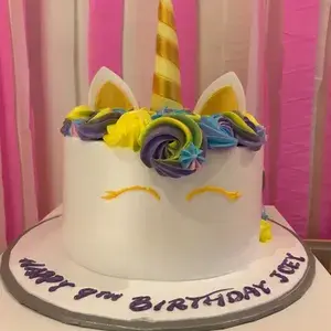 1x Option 3 - Unicorn Gold Cake @$88.8 (Weight: 1.5KG) (Cake Flavour & Filling: Rainbow Sponge / Fresh Cream) (Add On 3D Letters ($2/letter): No) (Add on Handwritten Message: Yes (Indicate in Remarks))