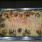 Seafood Baked Rice with Mozzarella Cheese