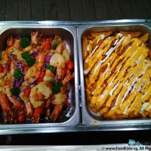 Baked King Prawns with Homemade Mozzarella Cheese