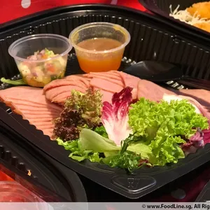 Turkey Ham Platter with pineapple sauce and salsa