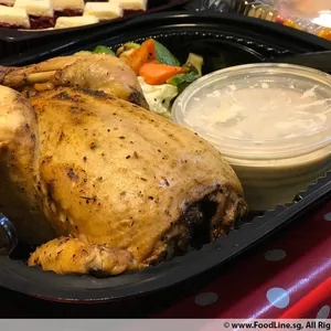 Traditional Herb-Roasted Whole Chicken with mushroom gravy