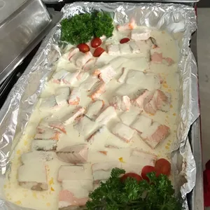 Baked Salmon with Lemon and Caper Sauce