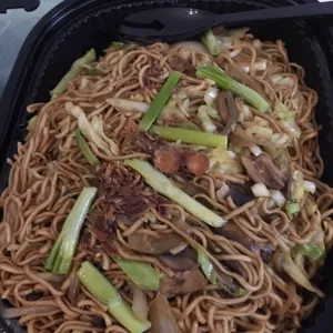 Signature Wok-fried Egg Noodles (Veg) with carrot, onion, mushroom, cabbage and bean sprouts