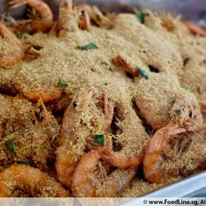 Oatmeal honey prawns 麦片大虾