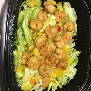 Wasabi Prawn with Fruit Cocktail
