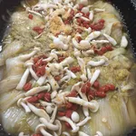 Baby Cabbage with Conpoy and Mushroom in Abalone Sauce