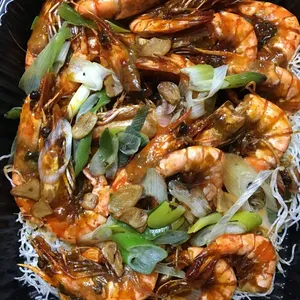 Sauteed Prawns with Japanese Leek