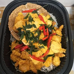Salted Egg Yolk Prawn in Large Nest