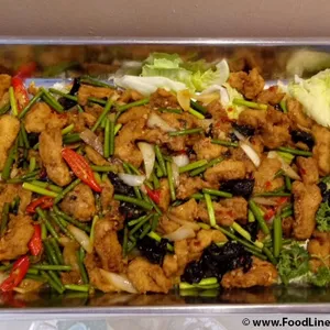 蒜香蒜花炒鱼片 Sliced Fish w/Garlic & Leek