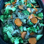 Broccoli With Scallop and Mixed Mushroom with Fa Cai
