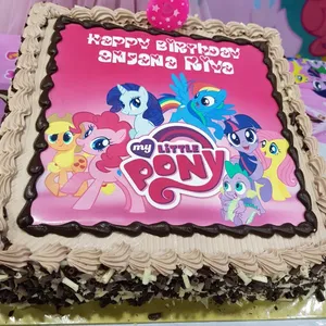 1x LITTLE PONY @$58.9 (Size : 10.5 Inch (20-28 pax)) (Flavours : Chocolate) (Eggless : No) (Big Candles : 6) (Small Candles : 1)