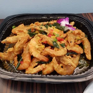 Golden Salted Eggs Prawns