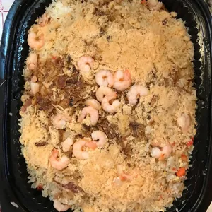 Seafood Fried Rice with Chicken Floss 黄金肉松海鲜炒饭