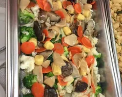 Longevity bailing mushroom concoction, topped broccoli & cauliflower 百灵菇菜花 | Customer Photo | Yeh Lai Siang Catering Service