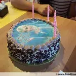 1x FROZEN PRINCESS @$58.9 (Size : 9 Inch (12-18 pax)) (Flavours : Chocolate) (Eggless : No) (Big Candles : 5) (Small Candles : 1)