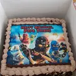 1x NINJA GO CELEBRATES @$58.9 (Big Candles : 3) (Eggless : No) (Flavours : Chocolate) (Size : 9 Inch (12-18 pax)) (Small Candles : 5)