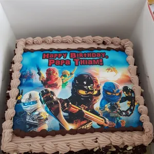 1x NINJA GO CELEBRATES @$58.9 (Big Candles : 3) (Eggless : No) (Flavours : Chocolate) (Size : 9 Inch (12-18 pax)) (Small Candles : 5)