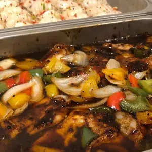 Baked Fish Fillet with Black Pepper Sauce