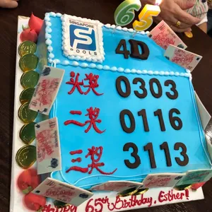 1x 4D Champion @$62.9 (Size : 9 Inch (12-18 pax)) (Flavours : Chocolate) (Eggless : No) (Big Candles : 6) (Small Candles : 5)