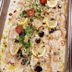 Oven-Baked Sutchi Fillet <i>with caper butter sauce</i>