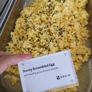 Runny Scrambled Egg (V) <i>with freshly ground black pepper</i>
