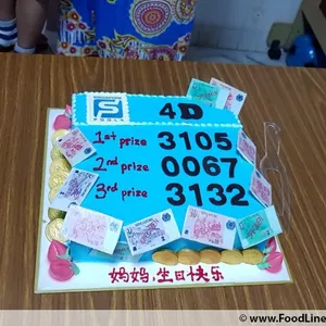 1x 4D Champion @$62.9 (Size : 9 Inch (12-18 pax)) (Flavours : Blackforest) (Eggless : No) (Big Candles : 6) (Small Candles : 9)