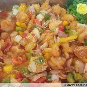 泰式芒果炒虾球(去壳）Thai Style Mango Prawn Ball (De-Shell) (NEW)