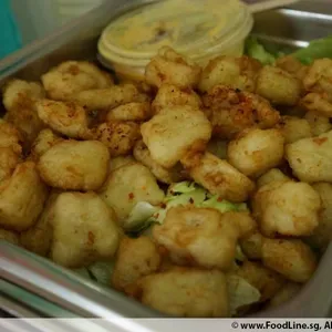 Battered Fish Fritter <i>with salted egg dip </i>