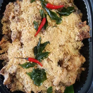 Deep Fried Soft Shell Crab with Chicken Floss 鸡肉松软壳蟹