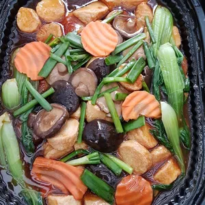 Egg Tofu with Mushrooms & Seow Bai Chye
