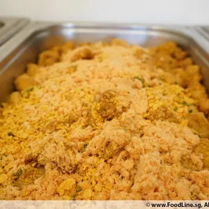 Cornflake-Crusted Fish <i>with curry leaf and chicken floss</i>