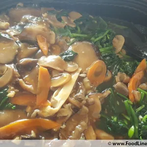 鲍鱼菇菠菜 Spinach w/ Abalone Mushroom