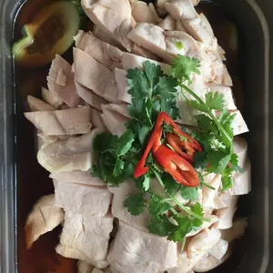 Grain Hainanese Chicken <i>with dark soy, homemade chilli and ginger puree</i>