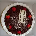 1x Eggless Blackforest Bloom @$92.9 (Size : 12 Inch (29-39 pax)) (Big Candles : 2) (Small Candles : 2)