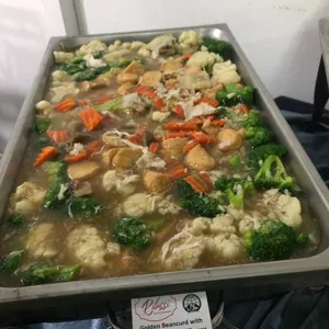Golden Beancurd with Broccoli and Cauliflower