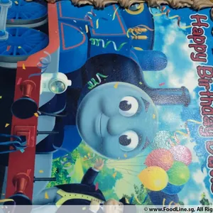 1x Thomas Party @$58.9 (Big Candles : 8) (Eggless : No) (Flavours : Chocolate) (Size : 9 Inch (12-18 pax)) (Small Candles : 5)