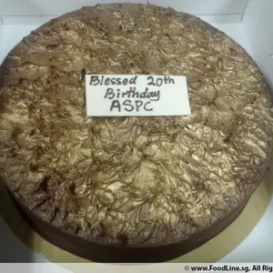 1x Dusty Gold Chocolate @$207.9 (Size : 14 Inch (55-60 pax)) (Big Candles : 2) (Small Candles : 1)