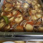 Silken tofu topped golden Enoki mushroom 金针菇豆腐