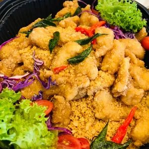 Deep Fried Fish with Buttered Oatmeal 奶油麦片鱼柳